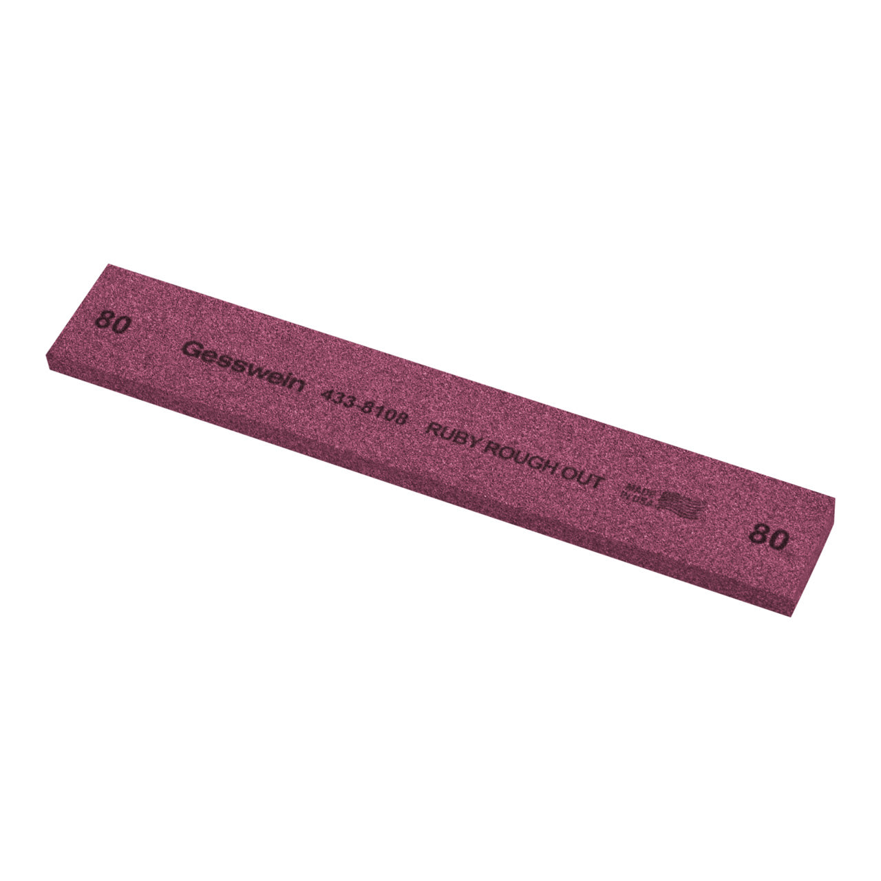 Gesswein® Ruby Rough Out Stone - 1" x 1/4" x 6", 80 Grit (Pkg. of 6)