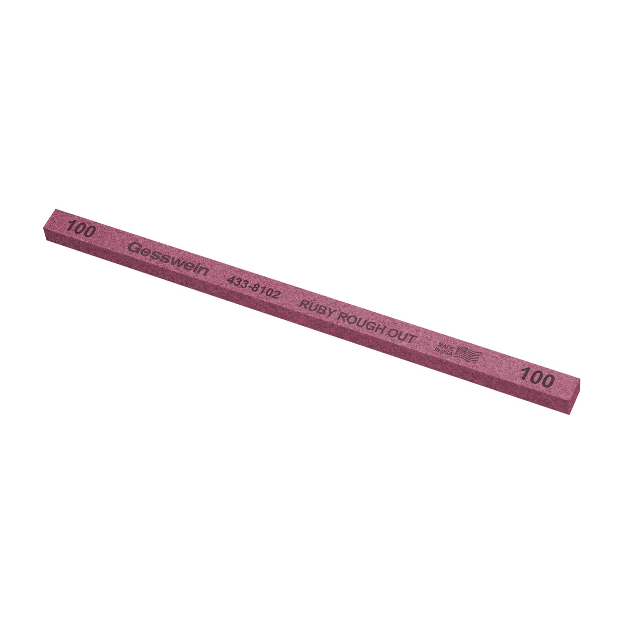 Gesswein® Ruby Rough Out Stone - 1/4" x 1/4" x 6", 100 Grit (Pkg. of 12)
