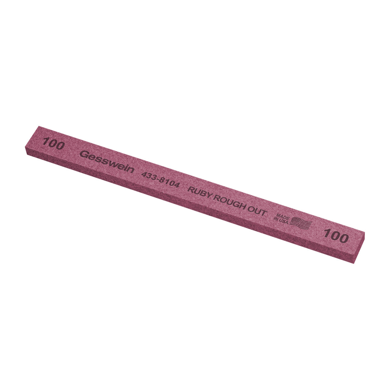 Gesswein® Ruby Rough Out Stone - 1/2" x 1/4" x 6", 100 Grit (Pkg. of 12)