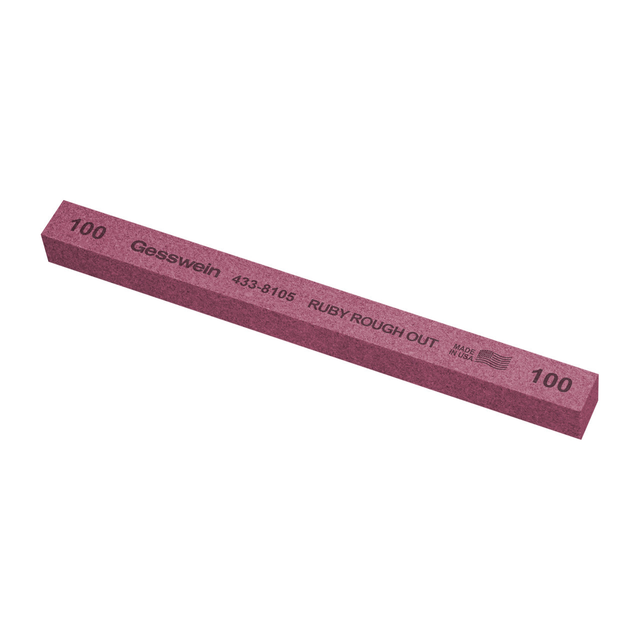 Gesswein® Ruby Rough Out Stone - 1/2" x 1/2" x 6", 100 Grit (Pkg. of 6)