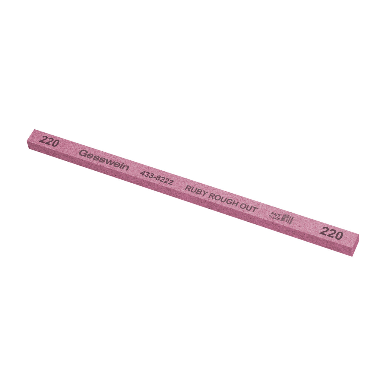 Gesswein® Ruby Rough Out Stones - 1/4" x 1/4" x 6", 220 Grit (Pkg. of 12)