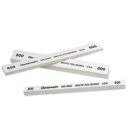 Gesswein® White Polishing Stones - 1/4" x 1/4" x 4", 800 Grit (Pkg. of 6)