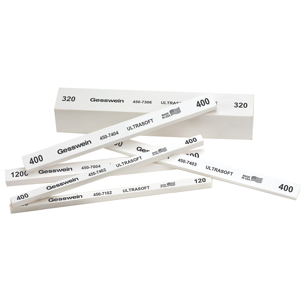 Gesswein® Ultra-Soft Stones - 1/4" x 1/4" x 6", 120 Grit (Pkg. of 12)