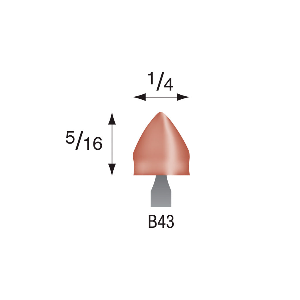 B43 Red Mounted Points 3mm Shank (Pkg of 24)