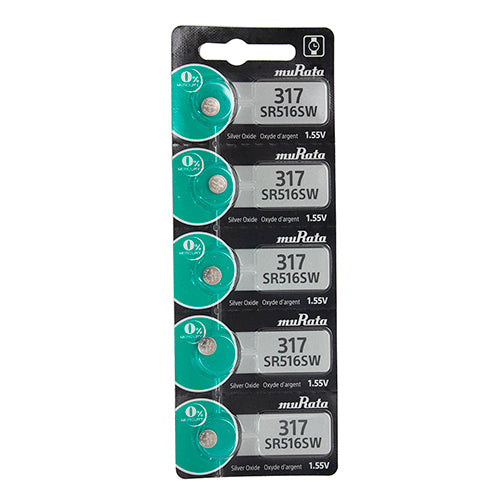 Sony® Murata Silver Oxide Watch Batteries - 317 (Pkg. of 5)