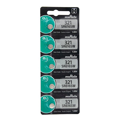 Sony® Murata Silver Oxide Watch Batteries - 321 (Pkg. of 5)