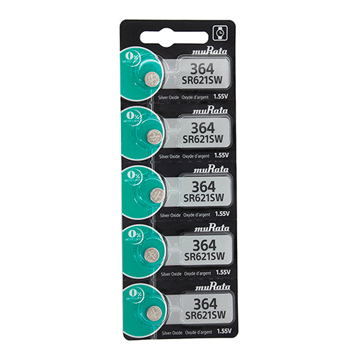 Sony® Murata Silver Oxide Watch Batteries - 364 (Pkg. of 5)