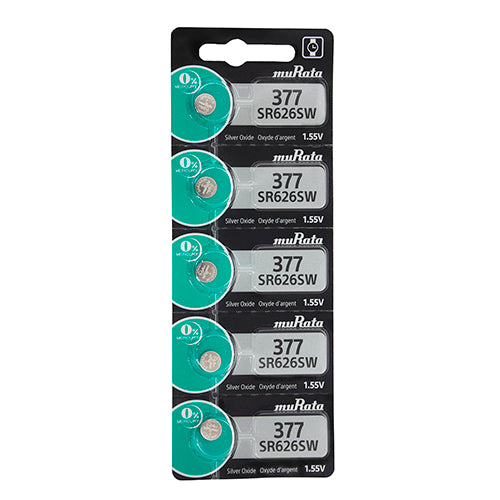 Sony® Murata Silver Oxide Watch Batteries - 377 (Pkg. of 5)