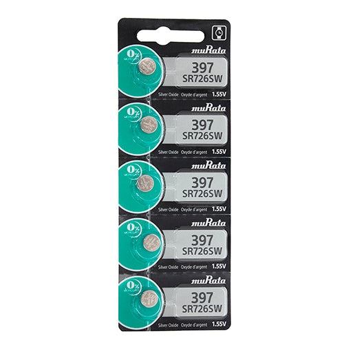 Sony® Murata Silver Oxide Watch Batteries - 397 (Pkg. of 5)