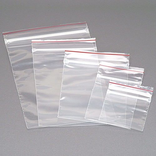Clear Zip Bags with Red Line - 4" x 6"