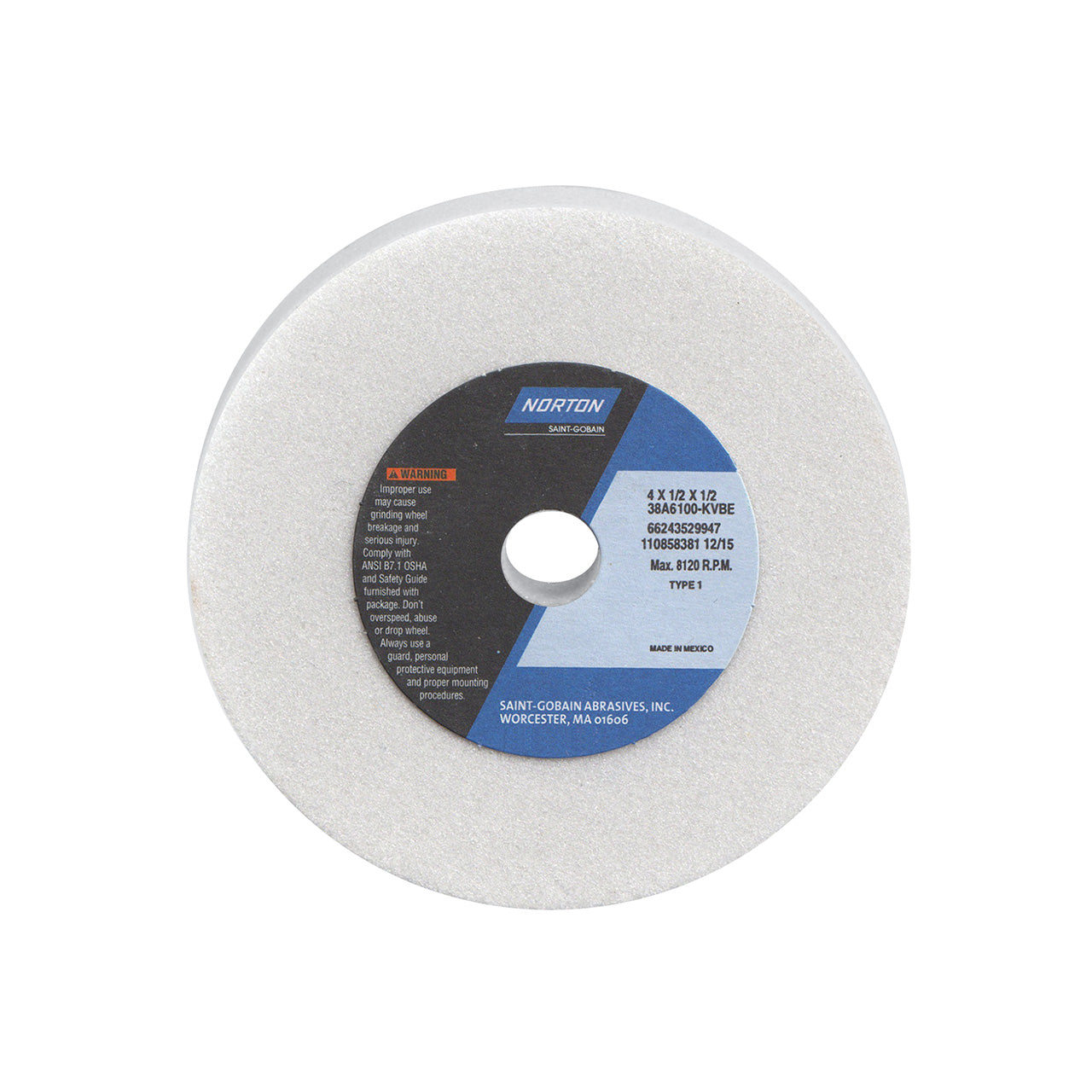 Norton® 100 Grit Aluminum Oxide Grinding Wheel