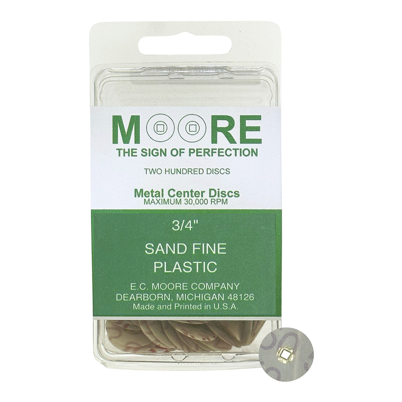 Sand 3/4" Fine Moore Snap-On Discs (200)