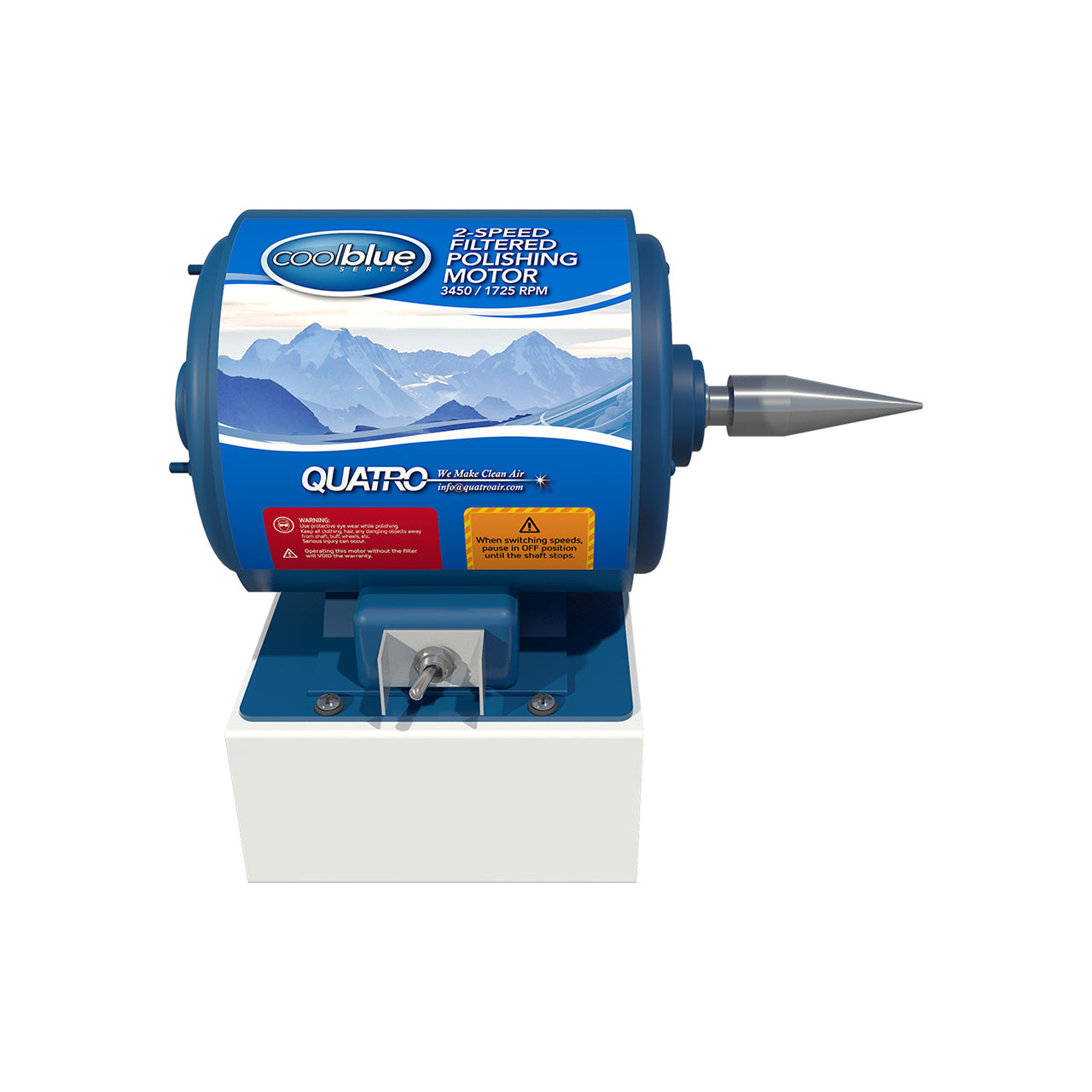 Quatro Cool Blue 1/2 HP Two Speed Single Spindle Motor - 3" Spindle