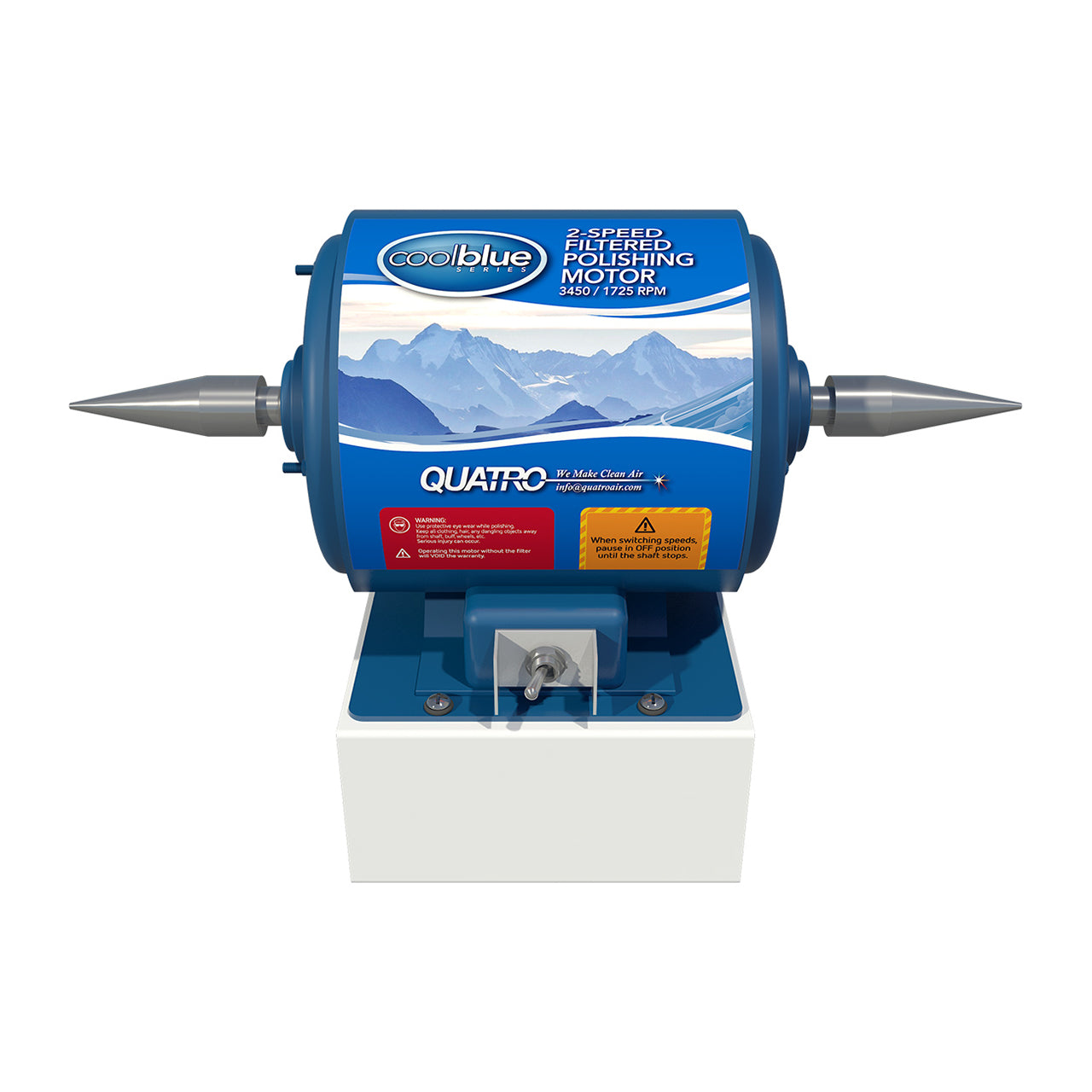Quatro Cool Blue 1/2 HP Two Speed Dual Spindle Motor - 3" Spindles