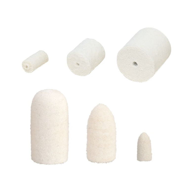 Unmounted Felt Bobs in cylinder and rounded cone shapes