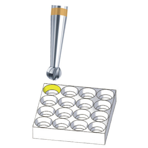 Busch® Fig. 1AU 1.20mm Round Carbide Burs (Pkg. of 6)