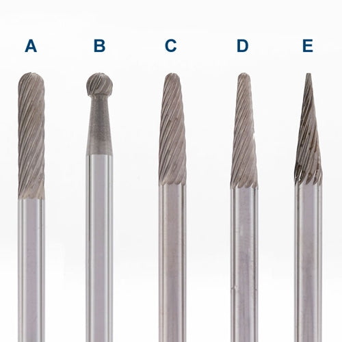 3" Solid Carbide Burs - 1/8" Shank - 1/8" Round, Plain