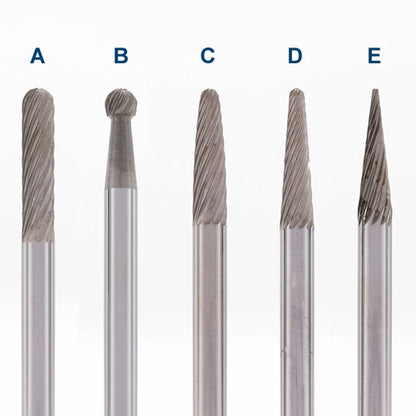 3" Solid Carbide Burs - 1/8" Shank - 1/8" Round, Plain