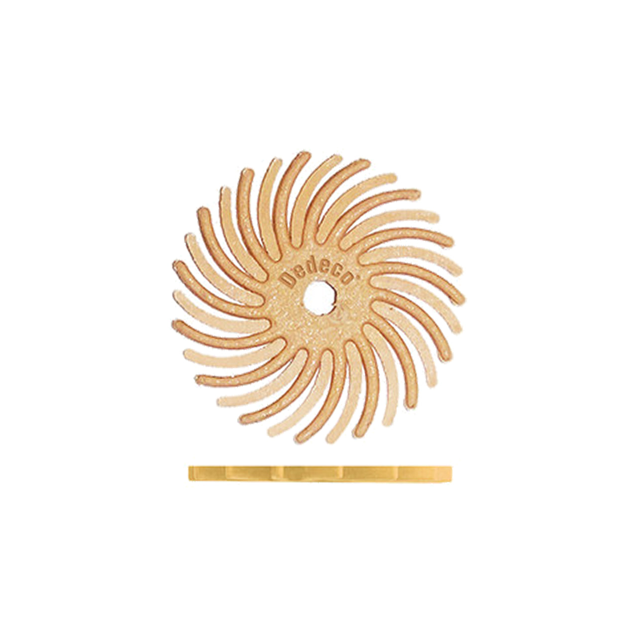 Dedeco® Sunburst® Radial Bristle Disc - 9/16" Peach, 6 Micron (Pkg. of 12)