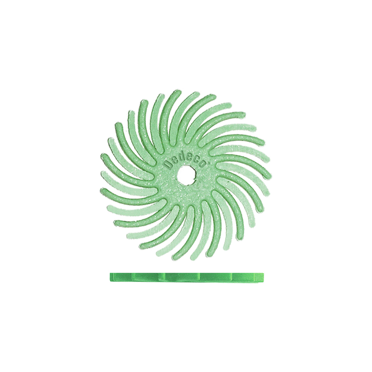 Dedeco® Sunburst® Radial Bristle Disc - 9/16" Light Green, 1 Micron (Pkg. of 48)