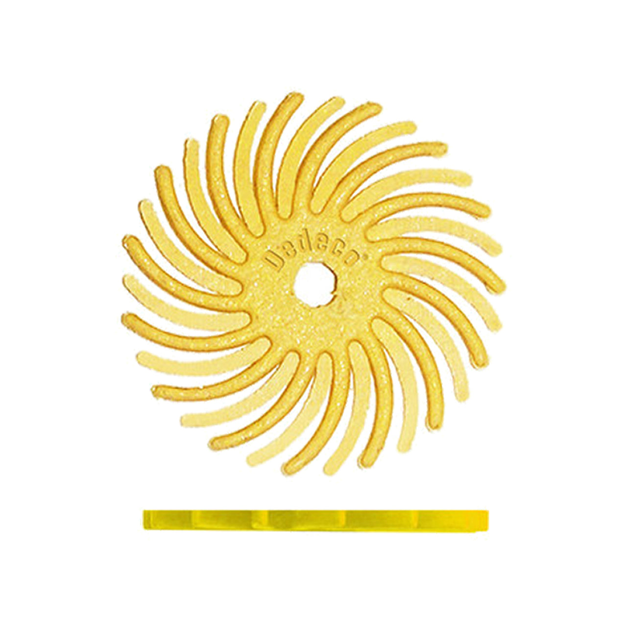 Dedeco® Sunburst® Radial Bristle Disc - 9/16" Yellow, 80 Grit (Pkg. of 12)