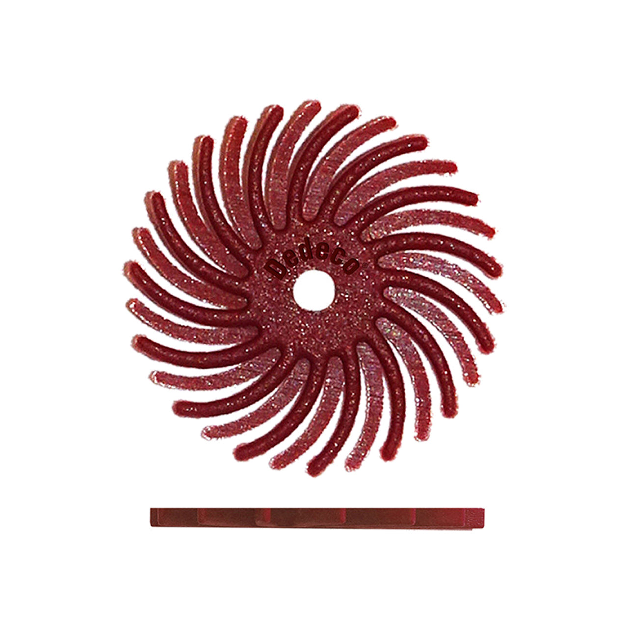 Dedeco® Sunburst® Radial Bristle Disc - 3/4" Red, 220 Grit (Pkg. of 12)