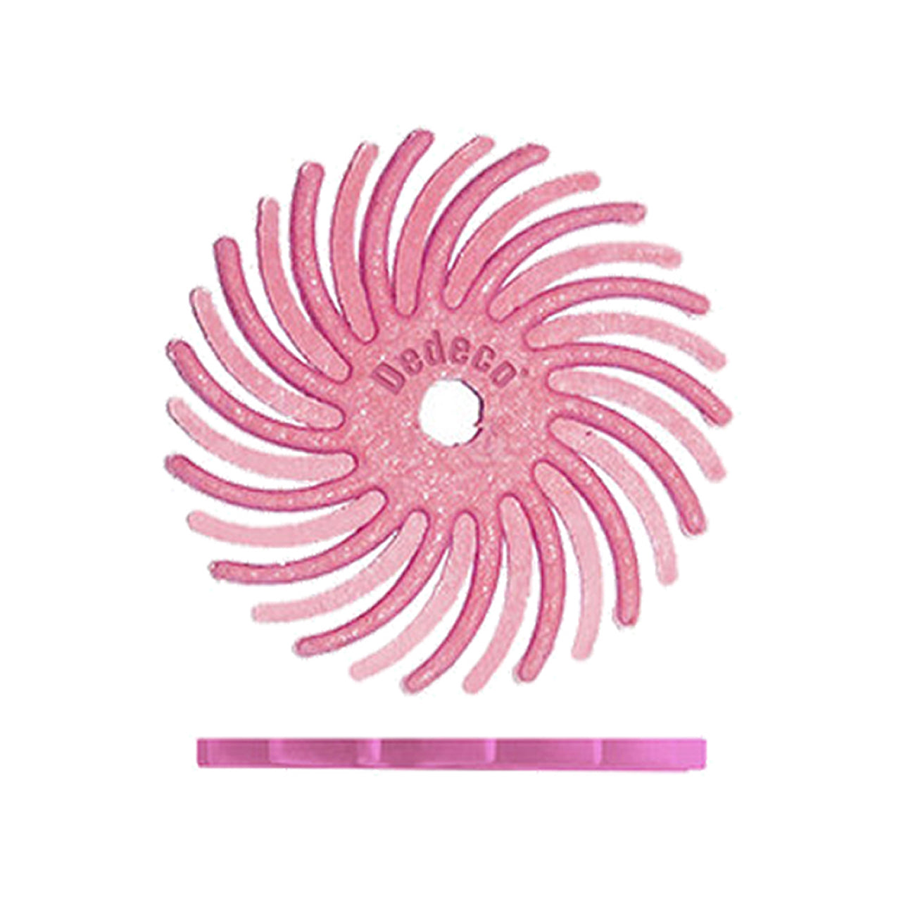 Dedeco® Sunburst® Radial Bristle Disc - 3/4" Pink, 600 Grit (Pkg. of 12)