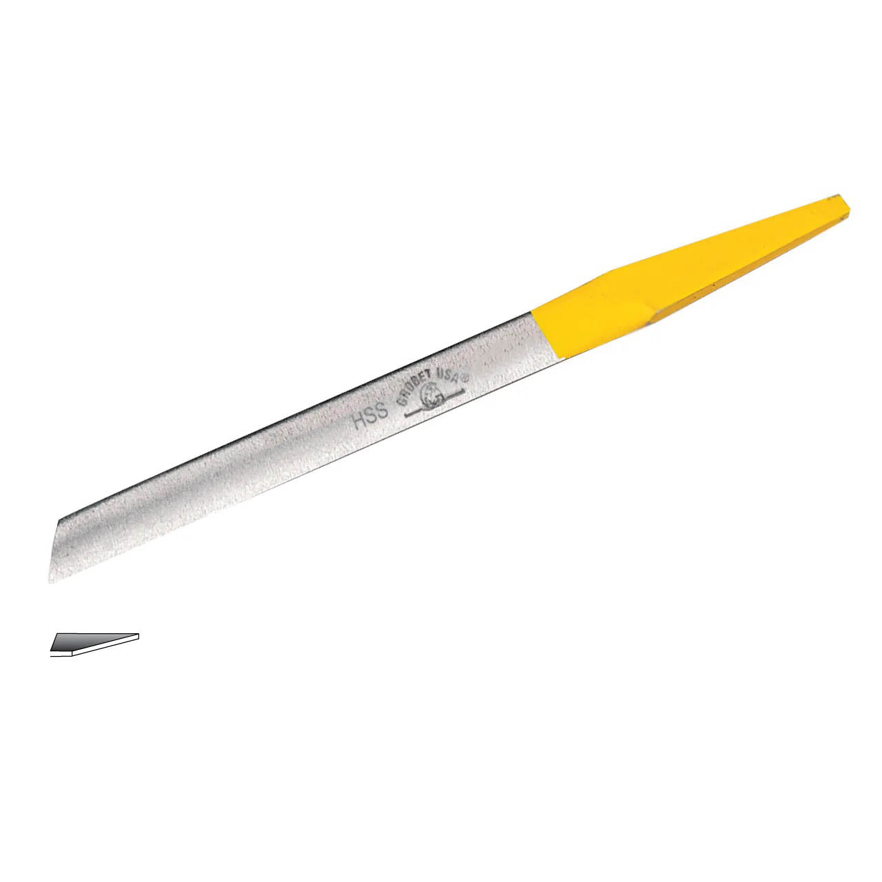 Grobet USA® Flat 39 High Speed Steel Yellow Tang® Graver