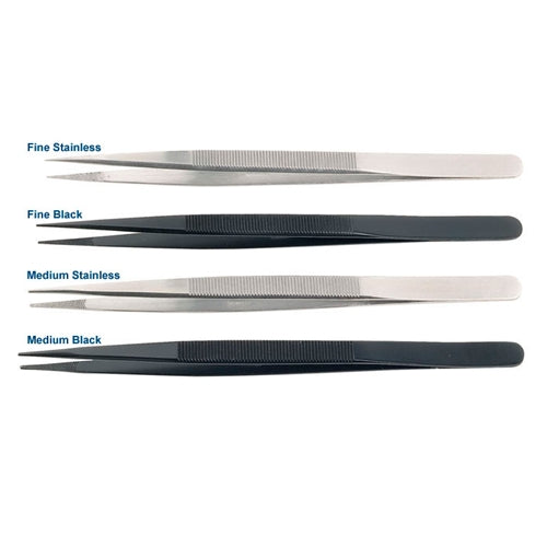 Economical Diamond Tweezers - Black, Medium Point