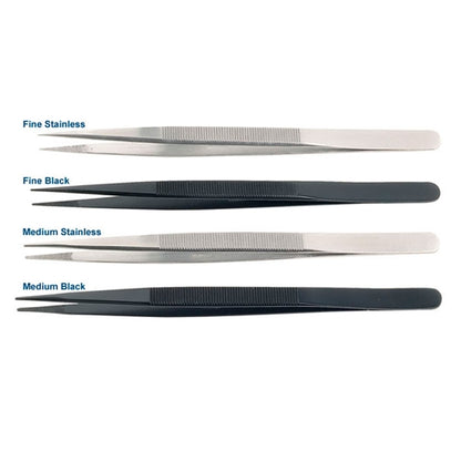 Economical Diamond Tweezers - Black, Medium Point