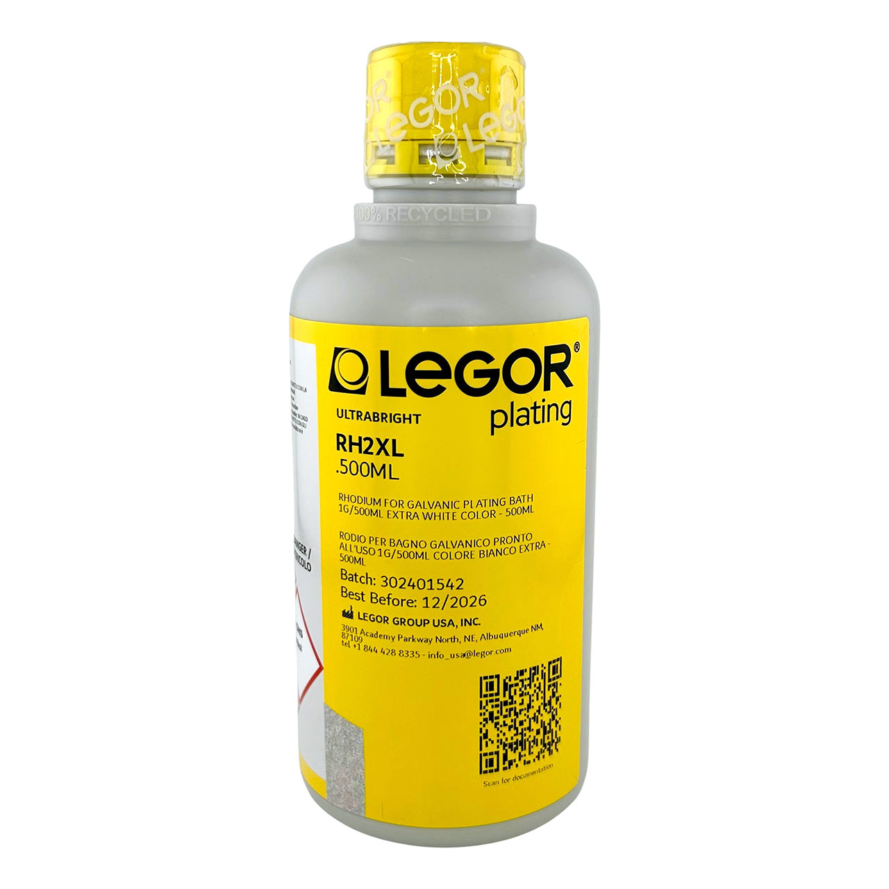 Legor® XL White Rhodium Bath 1 Gram - 500ml