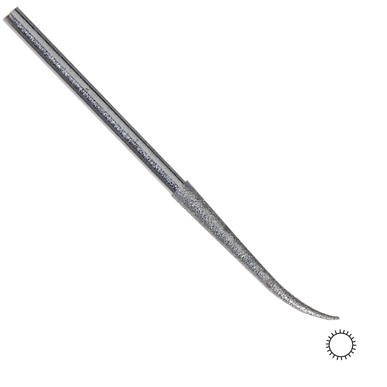 Diamond Riffler Poli Files, 150 Grit - Round Curved, 3mm | Gesswein