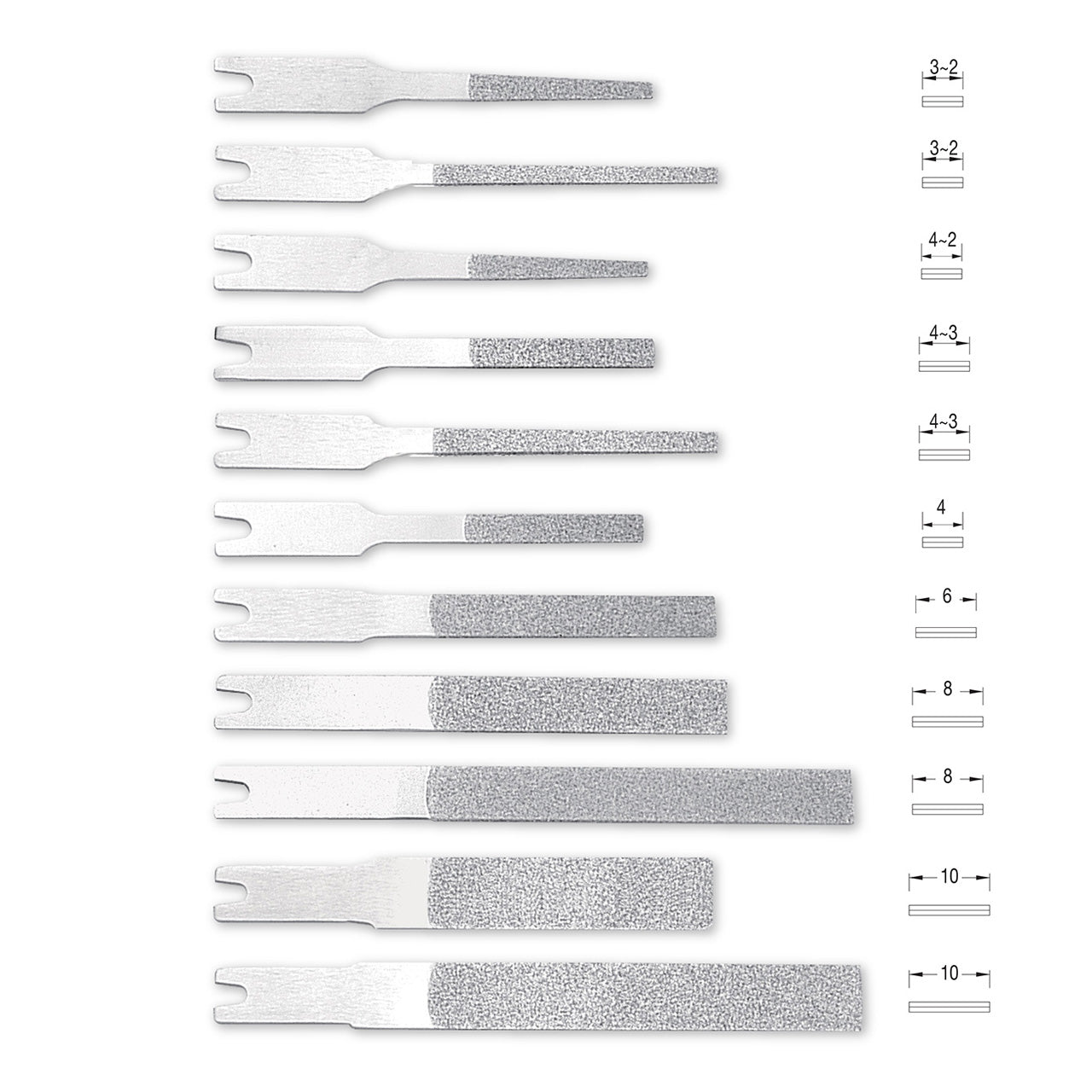 Turbo Lap 400 Grit Diamond Files Set of 11 – Gesswein