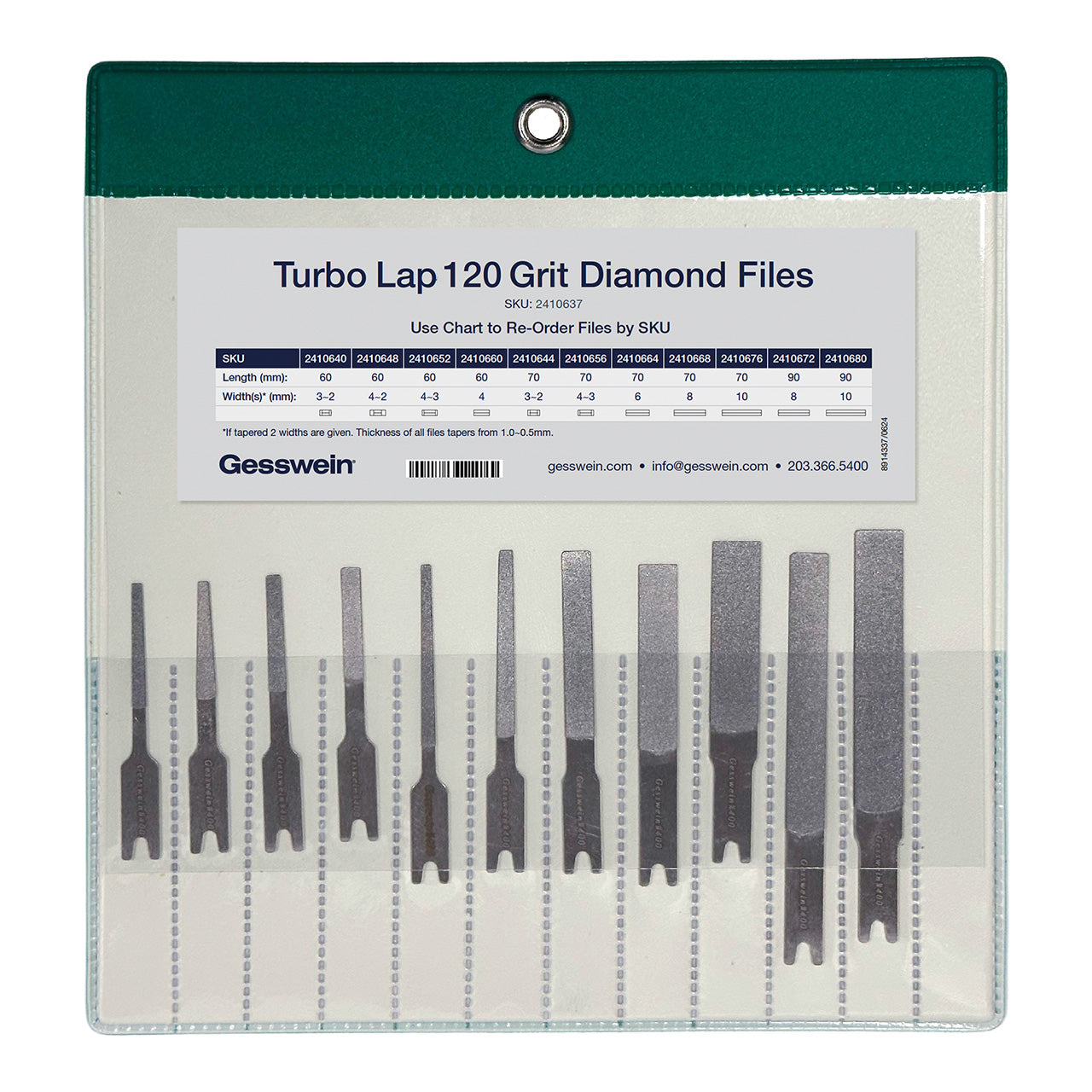 Imp Diamond File Turbo Lap 120 Grit Diamond Files Set of 11 – Gesswein