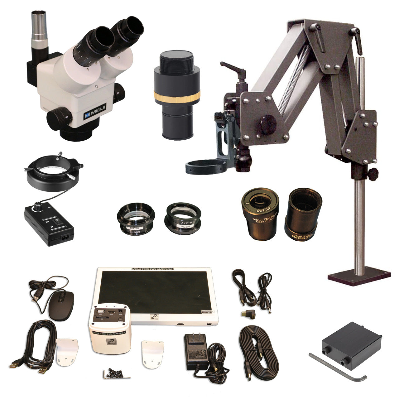 Meiji Trinocular Microscope Set