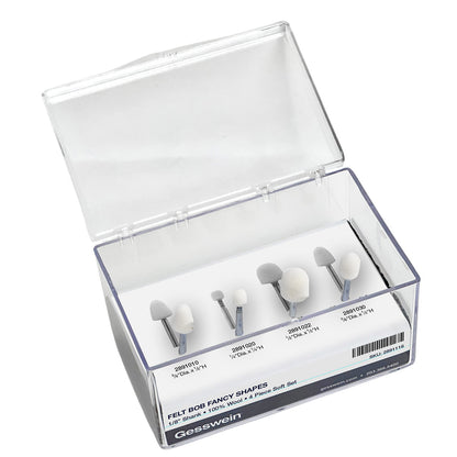 Felt Bob Set - Fancy Shapes, 1/8" Shank (4 pc)
