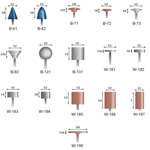 B41 Blue Mounted Points 1/8" Shank (Pkg of 24)