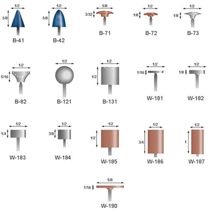B41 Blue Mounted Points 1/8" Shank (Pkg of 24)