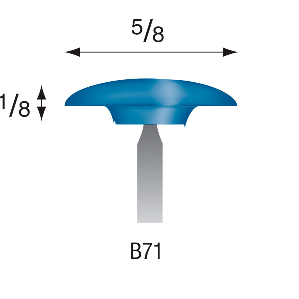 B71 Blue Mounted Points 3mm Shank (Pkg of 24)