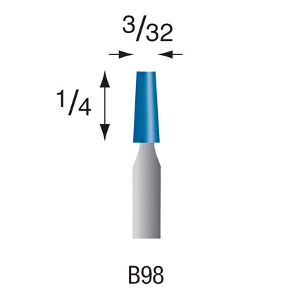 B98 Blue Mounted Points 1/8" Shank (Pkg of 24)