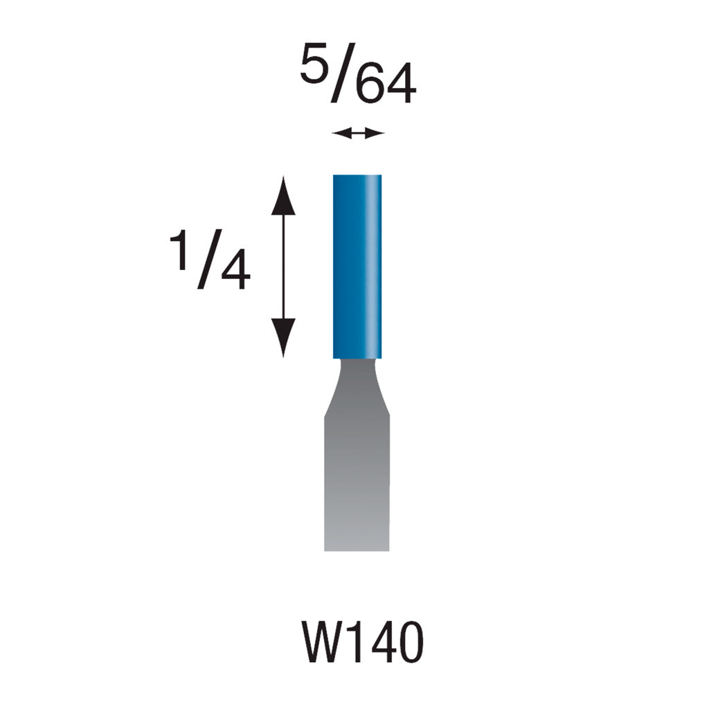 W140 Blue Mounted Points 3mm Shank (Pkg of 200)