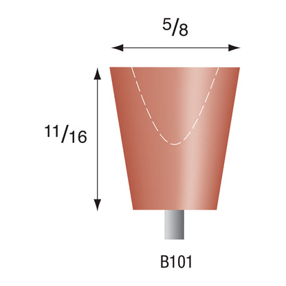 Red Mounted Points, 1/8" Shank - B101, Box of 12