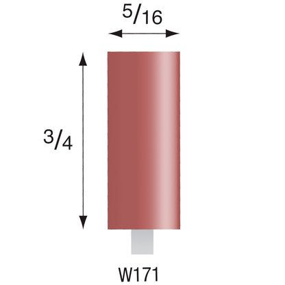Red Mounted Points, 1/8" Shank - W171, Box of 12