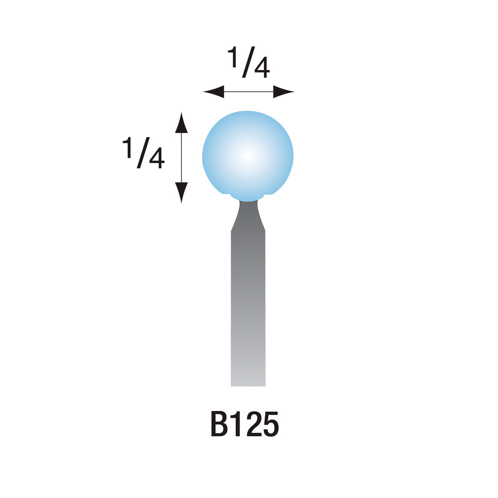 B125 Light Blue Mounted Points 3mm Shank (Pkg of 24)