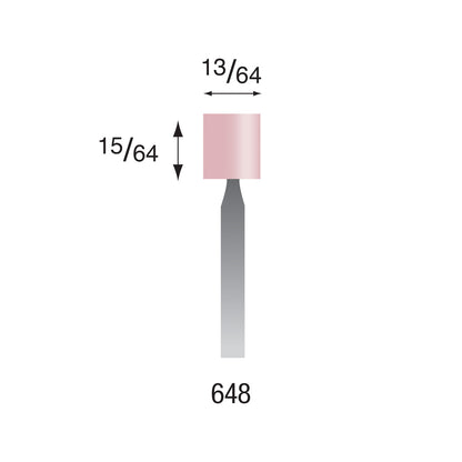 Busch® #648 Pink Polishing Points 3/32" Shank (Pkg. of 6)