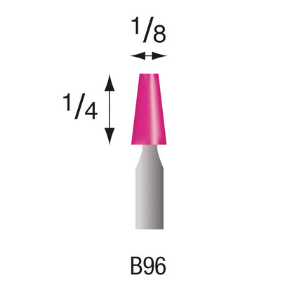 B96 Pink Mounted Points 3mm Shank (Pkg of 24)