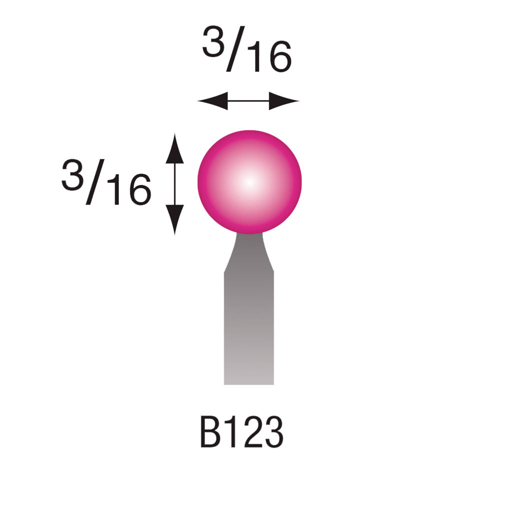 B123 Pink Mounted Points 3mm Shank (Pkg of 200)