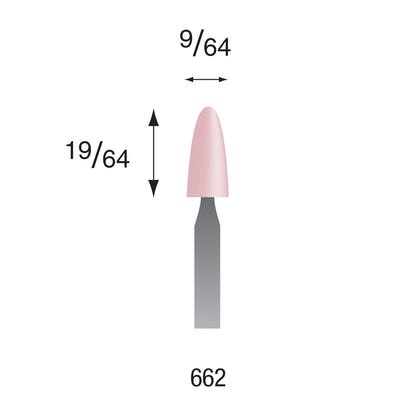 Busch® #662 Pink Polishing Points 3/32" Shank (Pkg. of 6)