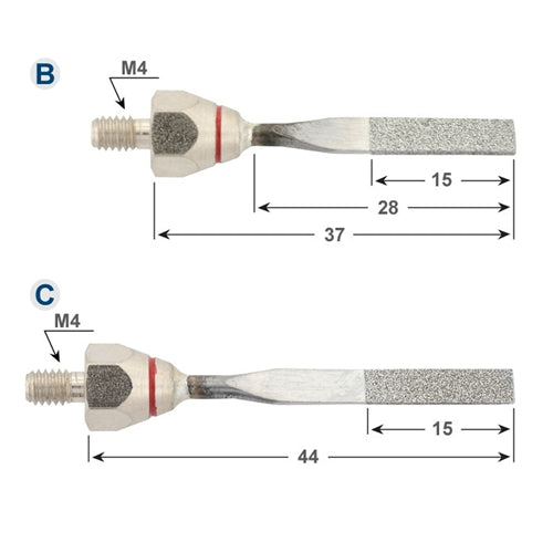 Mounted Diamond Files - Flat 5 x 1 x 40, 600 grit