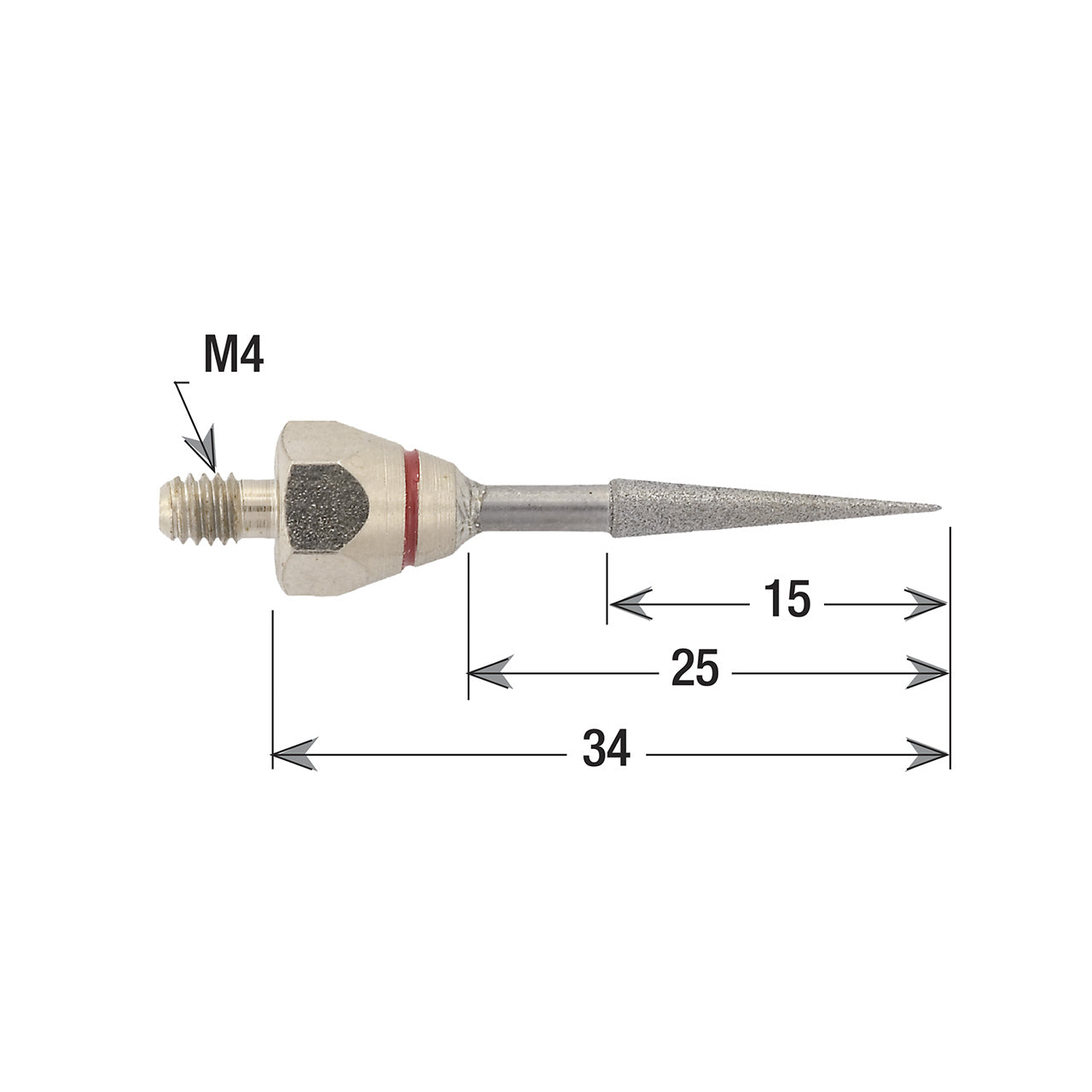 Mounted Diamond Files - Round Taper 3 x 15, 200